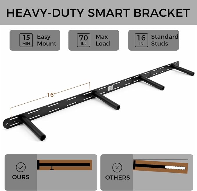 60 Inch Floating Shelves, 8-Inch Deep High-End Solid Wood Long Floating Shelves