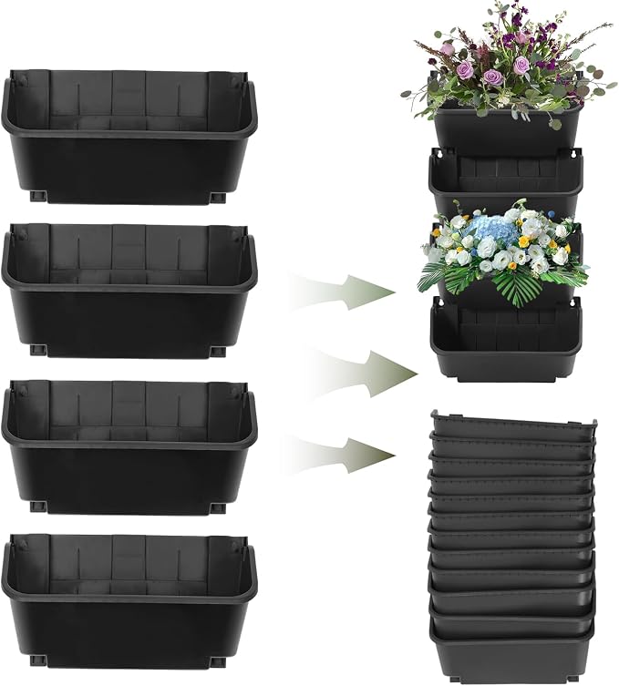 24 Pack Vertical Garden Planter, 13 inch Wall Mounted Planter
