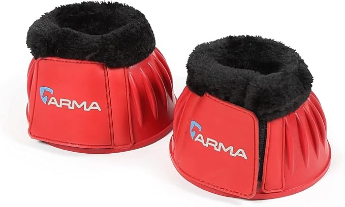 Shires Equestrian Equine Horse Arma Fleece Overreach Pink Cob Bell Boots