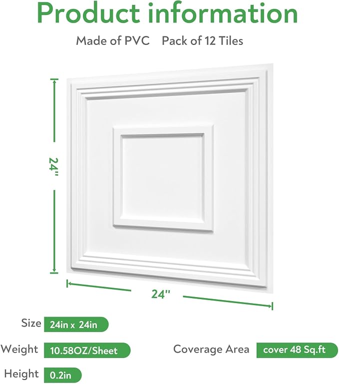 STICKGOO PVC Ceiling Tiles