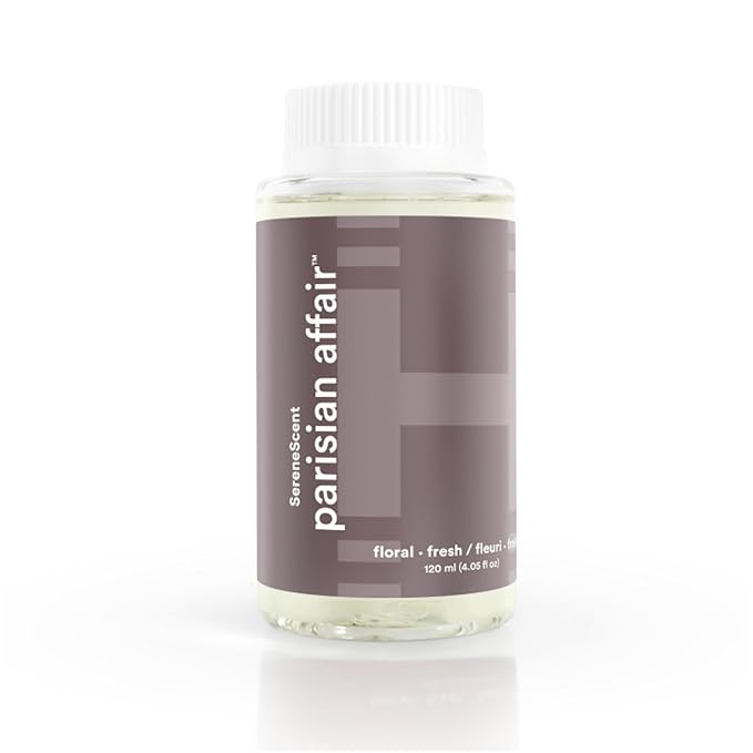 Homedics SereneScent Parisian Affair, Floral & Fresh Home Fragrance Oil, 120 ml, for use with Homedics SereneScent Waterless Diffuser (ARMH-970/973), Clean & Natural, up to 100% USDA Biobased