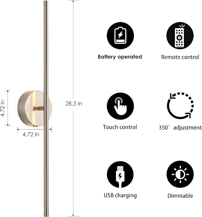 KARTOOSH Battery Operated Wall Sconces