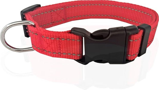 Adjustable Nylon Dog Collar, Reflective Collar 1 Inch 3/4 Inch 5/8 Inch Wide, for Large Medium Small Dogs