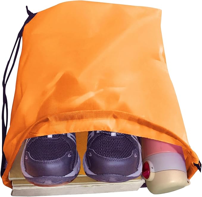 Drawstring Backpack Bulk 70Pcs String Backpack Drawstring Bags Cinch Bag Sackpack for Men Women Gym(Orange)
