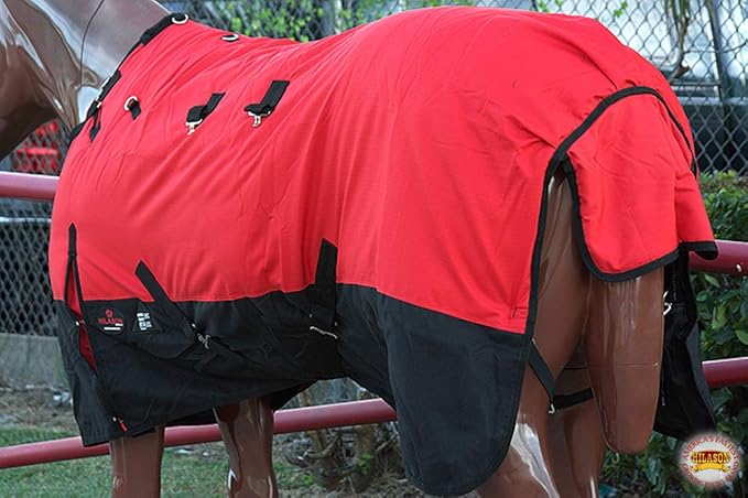 HILASON 1200D Winter Waterproof Poly Horse Turnout Blanket Belly Wrap Red | 70 in