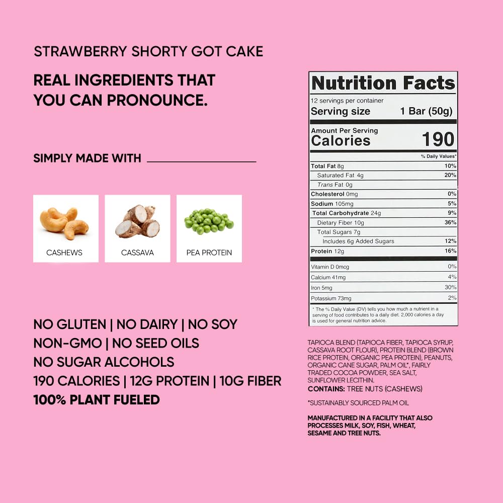 TRUBAR Vegan Protein Bars, Frosted & Fabulous Variety Pack, Donuts, Strawberry Shortcake & Birthday Cake, Gluten Free, Plant Based, High Fiber, Dairy Free, On the Go Healthy Snacks, 12 Count
