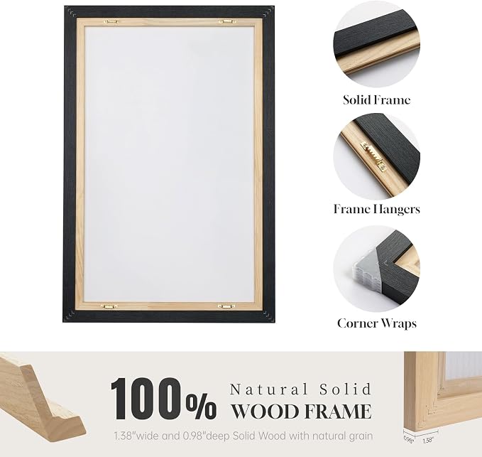 Large Framed Modern Abstract Wall Art Set of 2, Canvas Prints Paintings Artwork