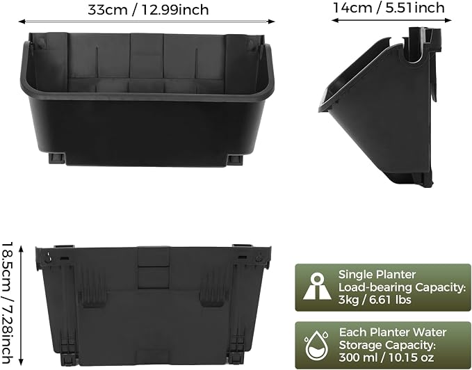 24 Pack Vertical Garden Planter, 13 inch Wall Mounted Planter