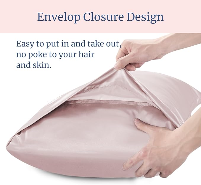 BEDELITE Satin Pillowcase for Hair and Skin, Super Soft Similar to Silk Pillow Cases 4 Pack with Envelope Closure, Cooling Pillowcases for Women Men (20"x40" King Size, Lotus Pink)