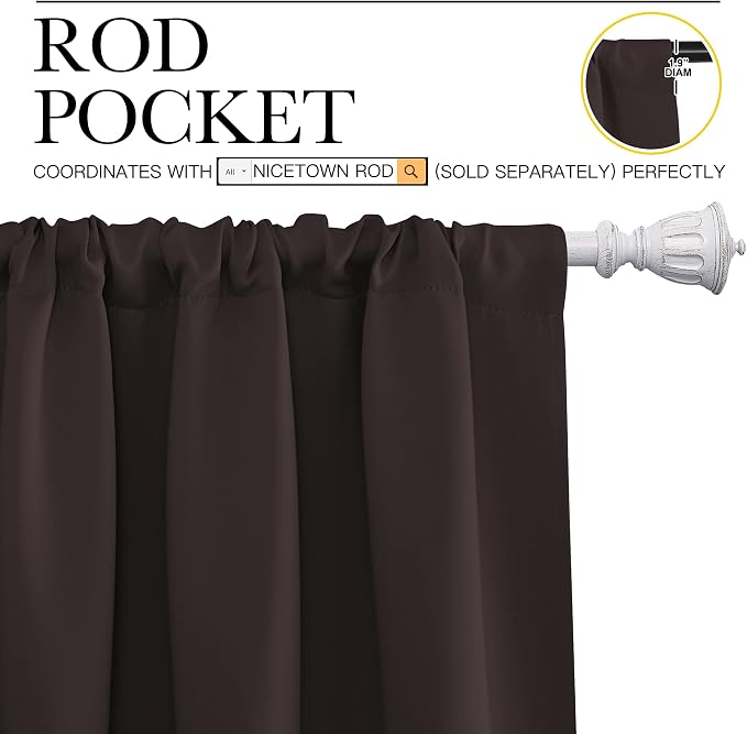 NICETOWN Blackout Curtain Panels 72 inches