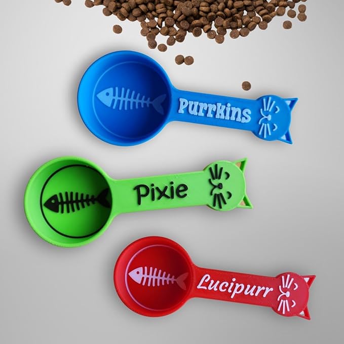 Personalized Cat Food Scoop, Cat Food Measuring Cup with Name, Kibble Scoop (24 oz - 3 cups)