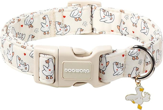 DOGWONG Goose Adjustable Pet Collar Comfortable Spring Summer Puppy Collar Cute Cotton Collars Durable Necklace Gift for Large Dogs,XL