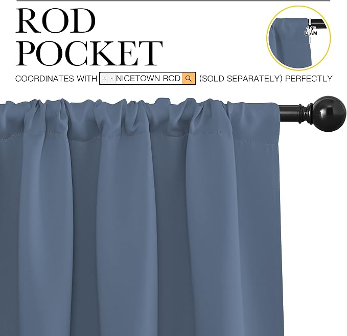 NICETOWN Blackout Curtains for Living Curtains, Home Decoration Solid Thermal
