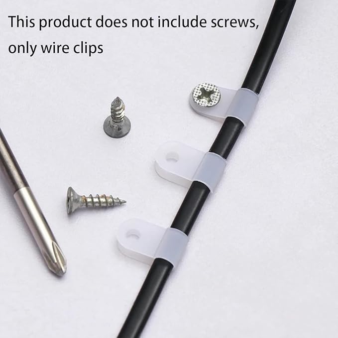 200pcs White Nylon R-Type Cable Clamp Fastener 1/2 Inch Plastic Wire Clips Clamps Fasteners Assortment for Cable Conduit