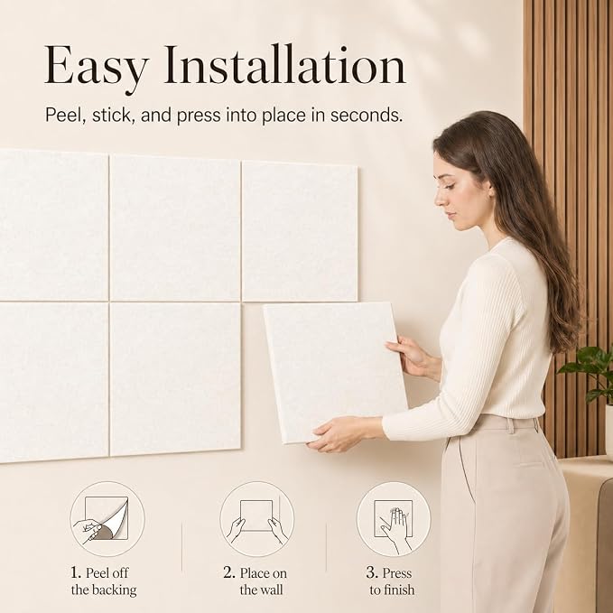 Large Cork Boards for Walls – 36" x 24" Self Adhesive Felt Wall Tiles