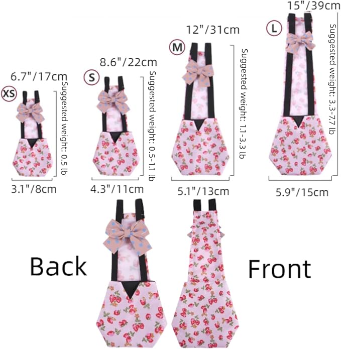 MANON ROSA Chicken Diapers Bantam Hens - Reusable 3-Piece Set with Bow Ties Poultry Nappies Washable Waterproof for Geese Pet Ducks Silkie (Polka Dot Medium)