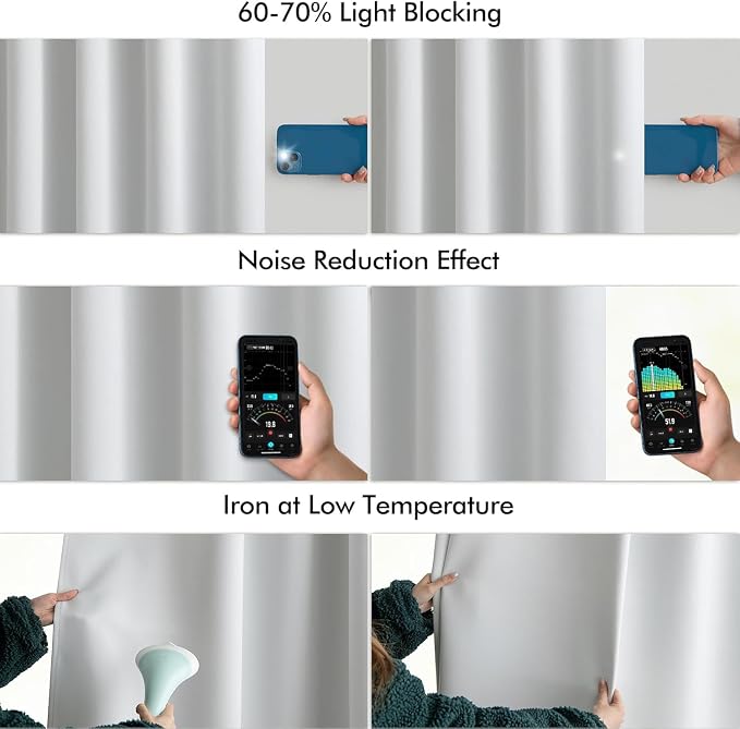 MIULEE Back Tab Light Blocking Curtains 90 Inch Long 2 Panels Set