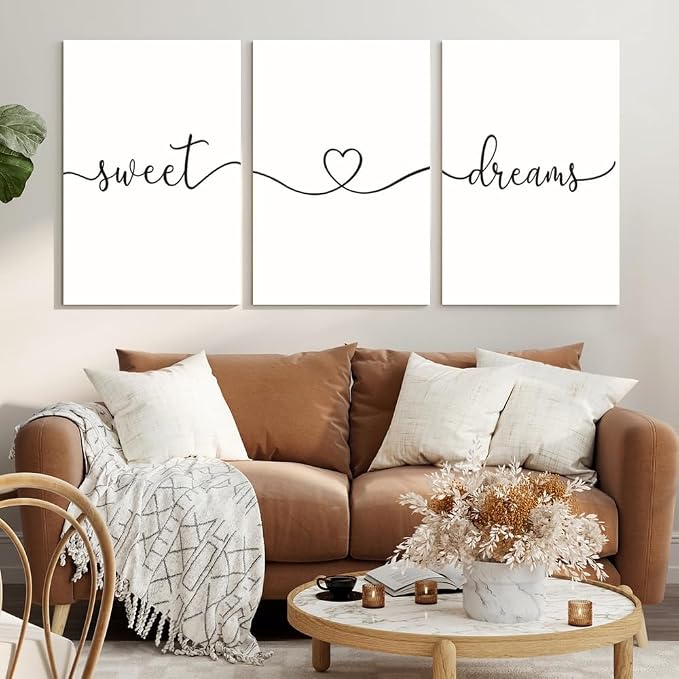 GUBIYU Sweet Dreams Wall Art for Bedrooms