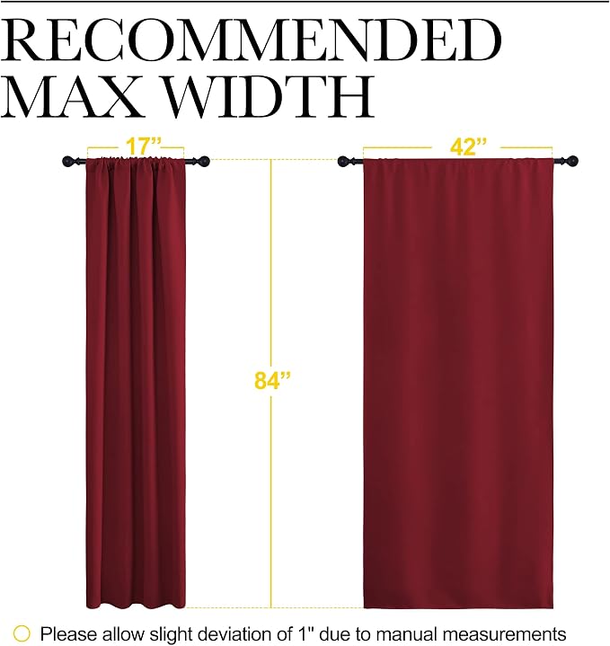 NICETOWN Christmas Burgundy Curtains Blackout Drapes
