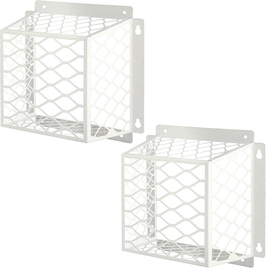 Dryer Vent Bird Guard,Dryer Vent Cover Guard for Most 3" to 4" Bathroom Exhaust Fan Cover Ventilation,7"Lx7"Wx5"H Steel Ventilation Bird Cage for Bath Exhaust Fan Cover,White,2PCS