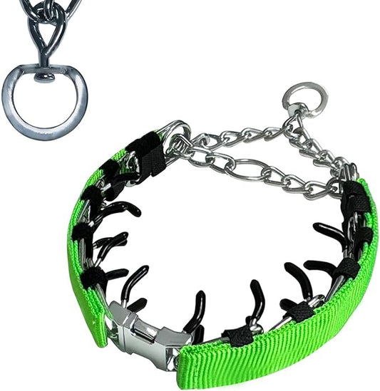 Prong Training Collar for Dogs, Rotating Ring Welding, Adjustable Dog Training Pinch Collar with Quick Release Buckle, for Small Medium Large Dogs