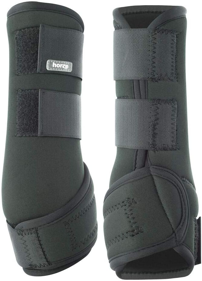 HORZE Brushing Splint Boots for Horses (Pair) - Durable Neoprene, Secure Closure, Lightweight - Black - XL