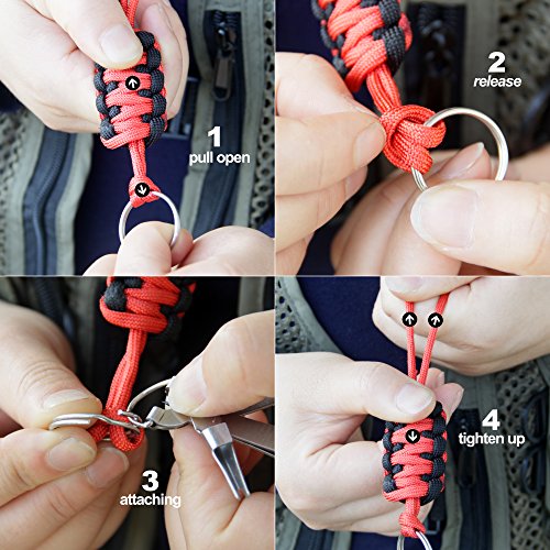 SAMSFX Fly Fishing Knot Tying Tool with Break Away Badge Holder for Fly Fishing Tippet Spool Holding Neck Lanyard - color: Breakaway Lanyard & Silver Knot Tool