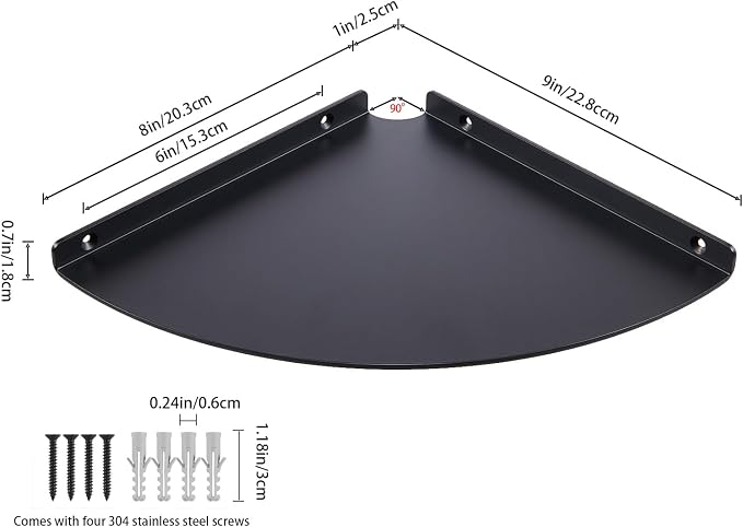 Corner Shelf, 3.0mm Aluminum Alloy Corner Shelf wall Mounted,