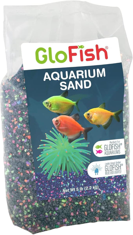 GloFish Aquarium Sand 5 Pounds, Black with Highlights, Complements Tanks and Décor, (AQ-78485) (Pack of 6)