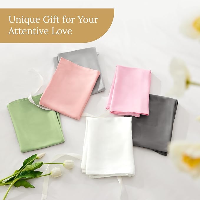 INFIIXSO Silk Pillow Cases 2 Pack Standard Size, Ultra Smooth & Soft Mulberry Silk Pillow Case for Hair and Skin, Breathable Cooling Silk Pillowcase with Hidden Zipper (Cedar Green, 20x26 Inches)