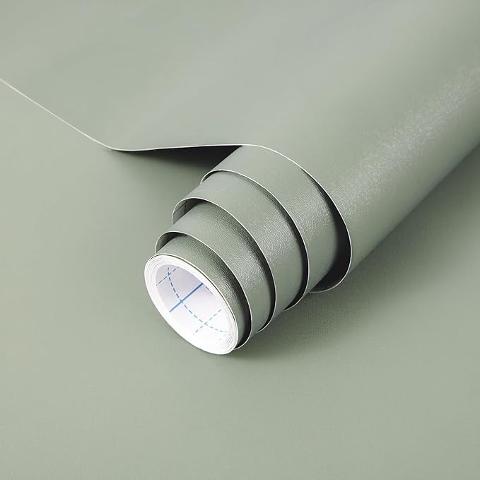 practicalWs Sage Green Wallpaper Stick and Peel Green Contact Paper 17.7'' x