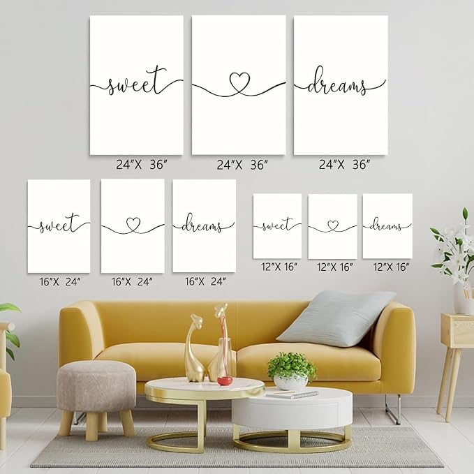 GUBIYU Sweet Dreams Wall Art Above Bed