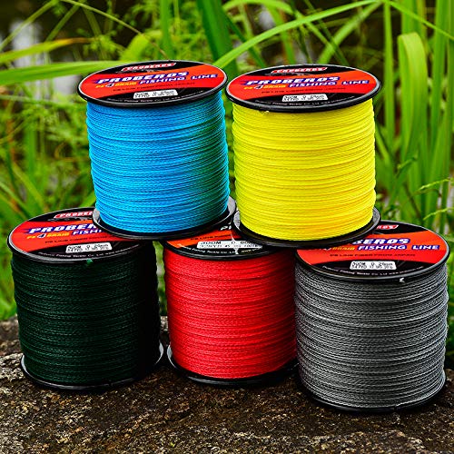 Braided Fishing Line 4 Strands Stronger Multifilament PE Braid Wire for Saltwater 6LB-100LB 110yards 328yards 547yards Super Strong Superline - color: Red, size: 547Yds/10LB