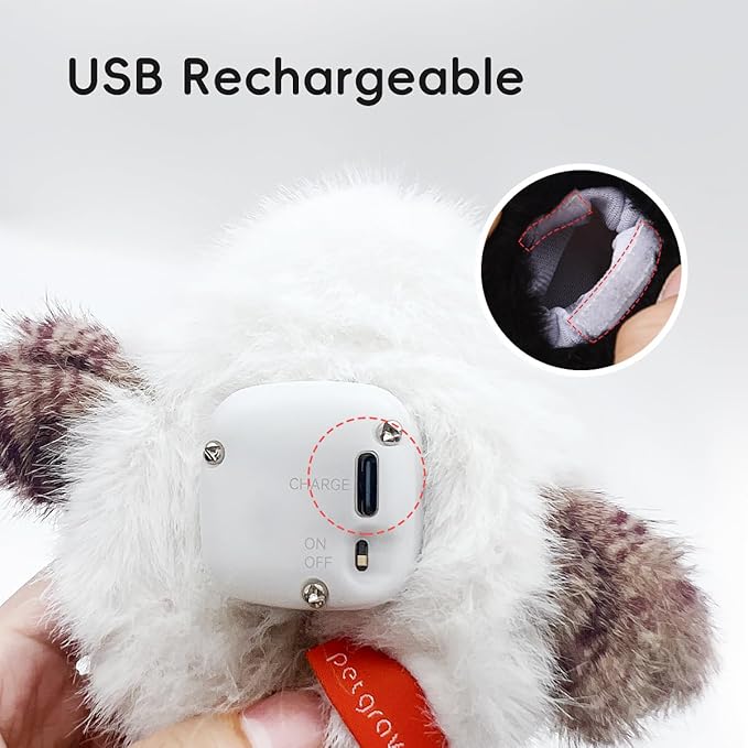 Petgravity Flapping Bird Cat Toy, Lifelike Chirp Tweet Kitten Toy, Rechargeable Touch Activated Cat Toy Interactive Catnip Toy Exercise Toys for All Breeds 5.1" (Black)
