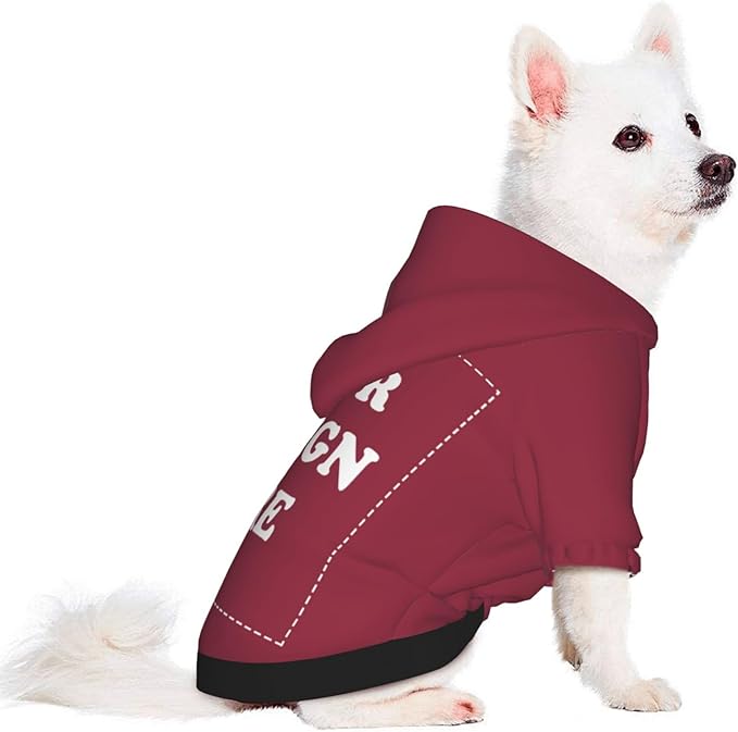 Personalized Dog Hoodie, Custom Dog Costumes for Small Dogs, Holiday Happy Dog Clothes Football Pet Shirt Sweater with Name Number for Girl/Boy Cats/Kitten, Wine, XL