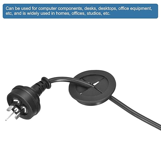 uxcell 2 Pcs Cable Cord Grommet, 1-3/4 Inch (45mm) Desk Grommet Flexible Rubber Grommets Wire Hole Cover Pass Through for Office Computer Desk Wire Organizer, Black