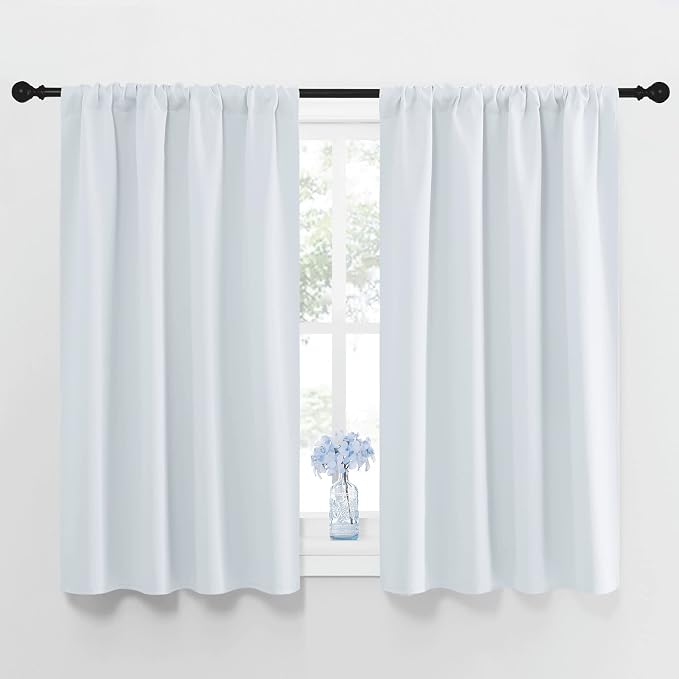 NICETOWN Greyish White Window Curtain Panels