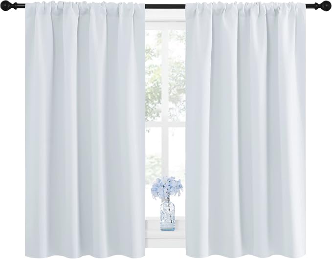 NICETOWN Greyish White Window Curtain Panels
