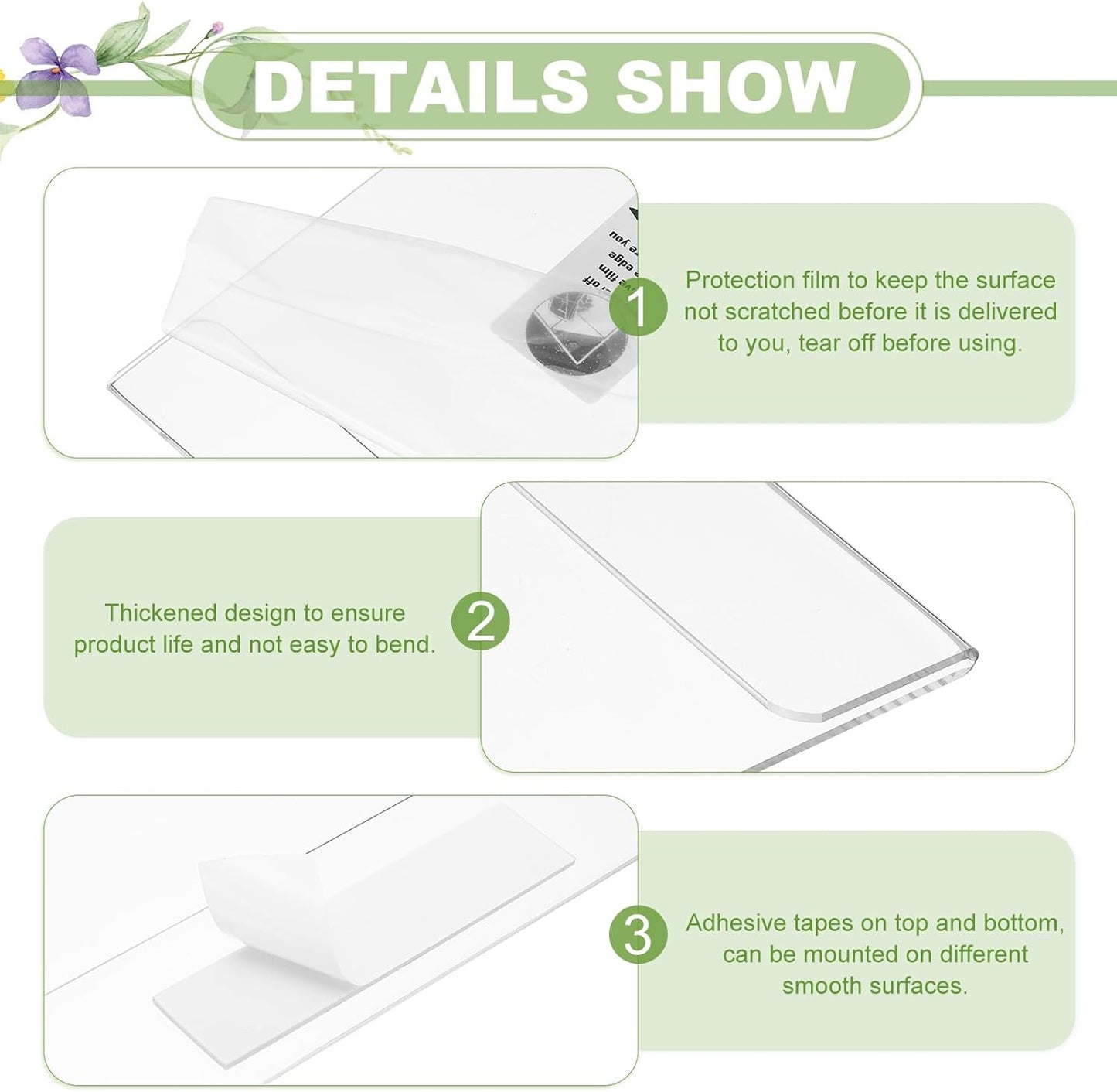 PATIKIL Acrylic Sign Holder, 12 Pack 4x6 Wall Sign Paper Holder Clear Picture Frame with Double Side Adhesive Tape for Office Restaurant Memo Menu Guide, Horizontal