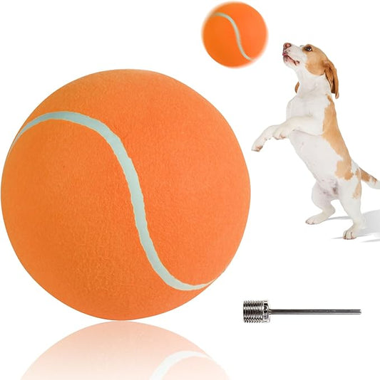 susu & wuwu Giant Tennis Ball for Dogs Yellow Big Tennis Ball for Dog Birthday Gift 9.5" Pet Toy Balls for Small/Medium/Large Dogs
