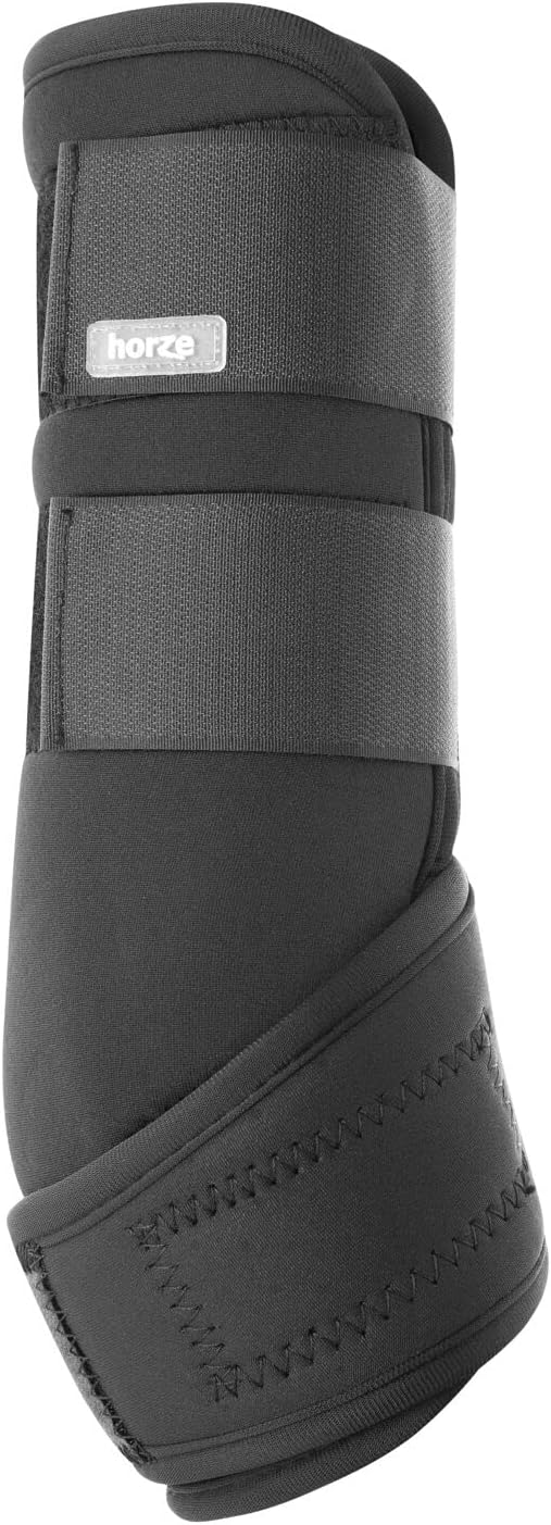 HORZE Brushing Splint Boots for Horses (Pair) - Durable Neoprene, Secure Closure, Lightweight - Black - XL