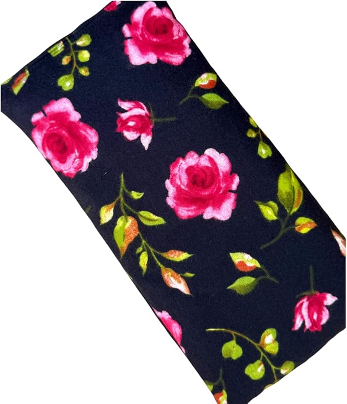 Large Microwave Heating Pad with Flax Seed, Scented or Unscented, Good for Back Pain or Cramps, Moist Heat Therapy or Ice Pack, Microwavable Bean Bag, 6" x 12" (Roses, Lavender & Chamomile)