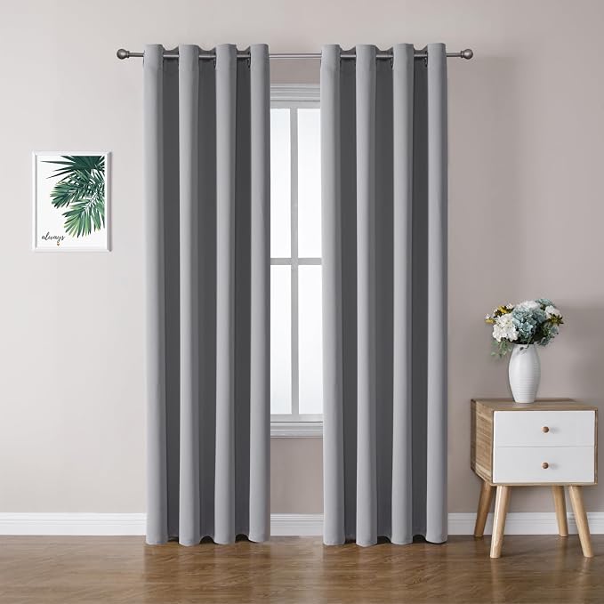 ChrisDowa Blackout Curtains 80 Inches Long 2 Panels Set