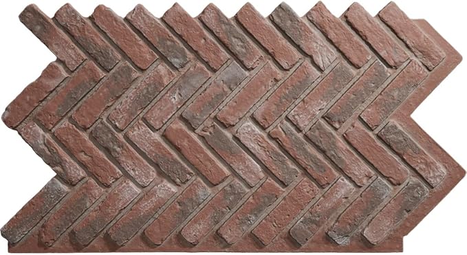 EverStone Herringbone Faux Brick Panel, 46 1/2"W x 25 1/4"H x 1"D, Burnished