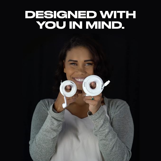 Side Winder Mini and Max Headphone, Earbud and Charging Cable Winder and Organizer Perfect for Wrapping Earbuds and Cords for Travel and Organization (White, Mini)
