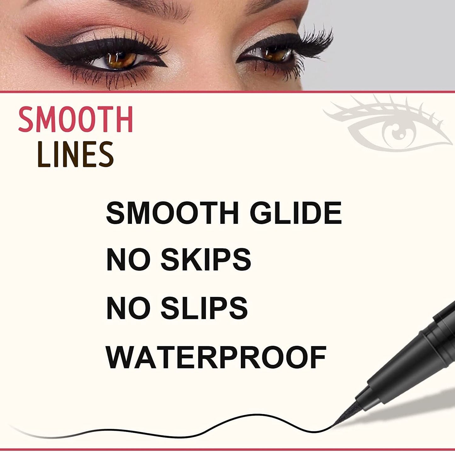 LAVONE Eyebrow Stamp Pencil Kit - Waterproof Eyebrow Pencil, Eyeliner, Pomade, Dual-ended Brush - Medium Ash Brown