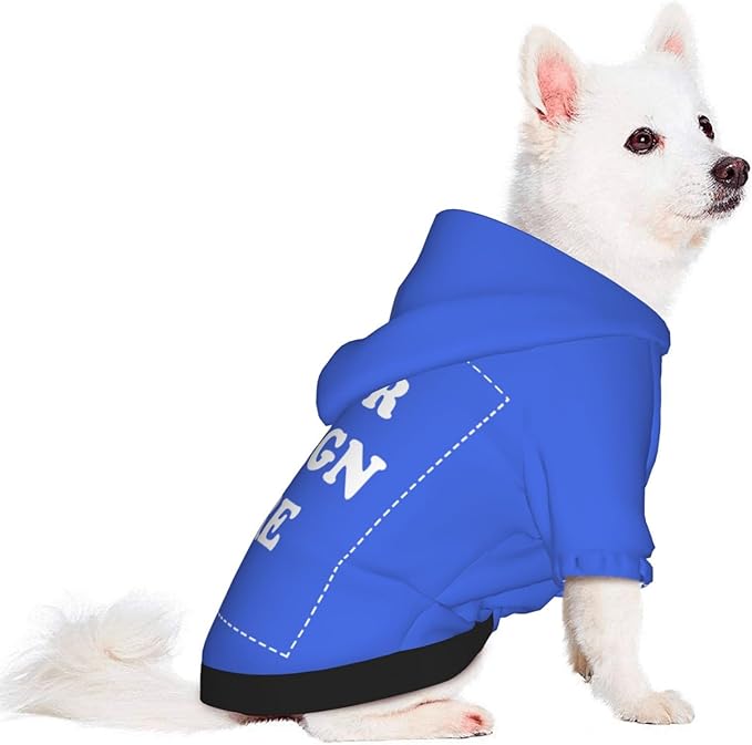 Dog Clothes, Custom Dog Hooded Sweatshirt, Personalized Pet Costume Robe Shirt with Text/Image/Club Name/Pet Shop Logo for Small Medium Large Dogs and Cats, RoyalBlue, XL