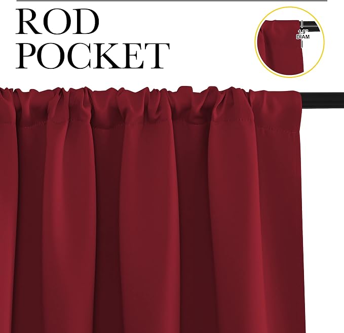NICETOWN Christmas Burgundy Curtains Blackout Drapes