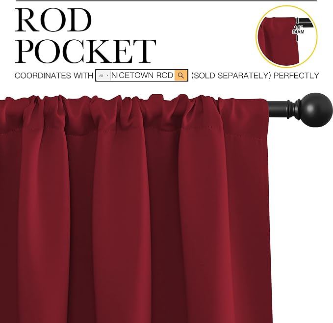 NICETOWN 36 inch Curtains for Small Windows, Thermal Insulated Privacy Short