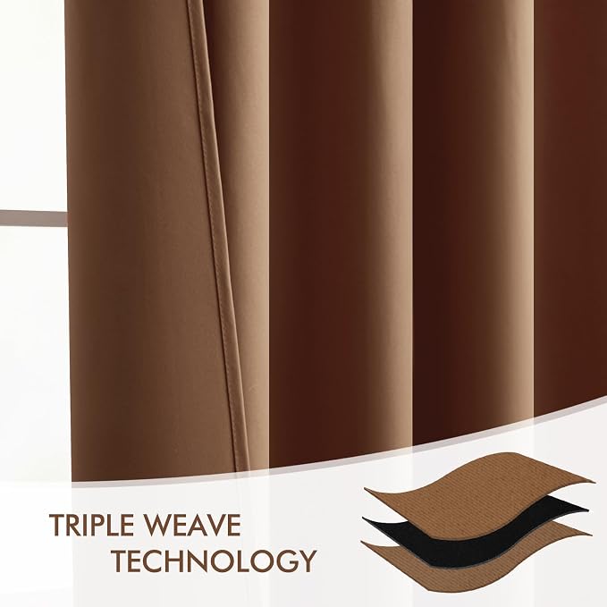 MIULEE Back Tab Blackout Curtains 96 Inch Long 2 Panels Set